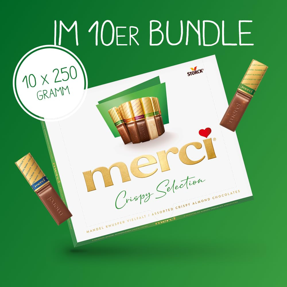 Finest Selection Variety Almond Crunch – 10 x 250g – Gefüllte und ungefüllte Schokoladenspezialitäten