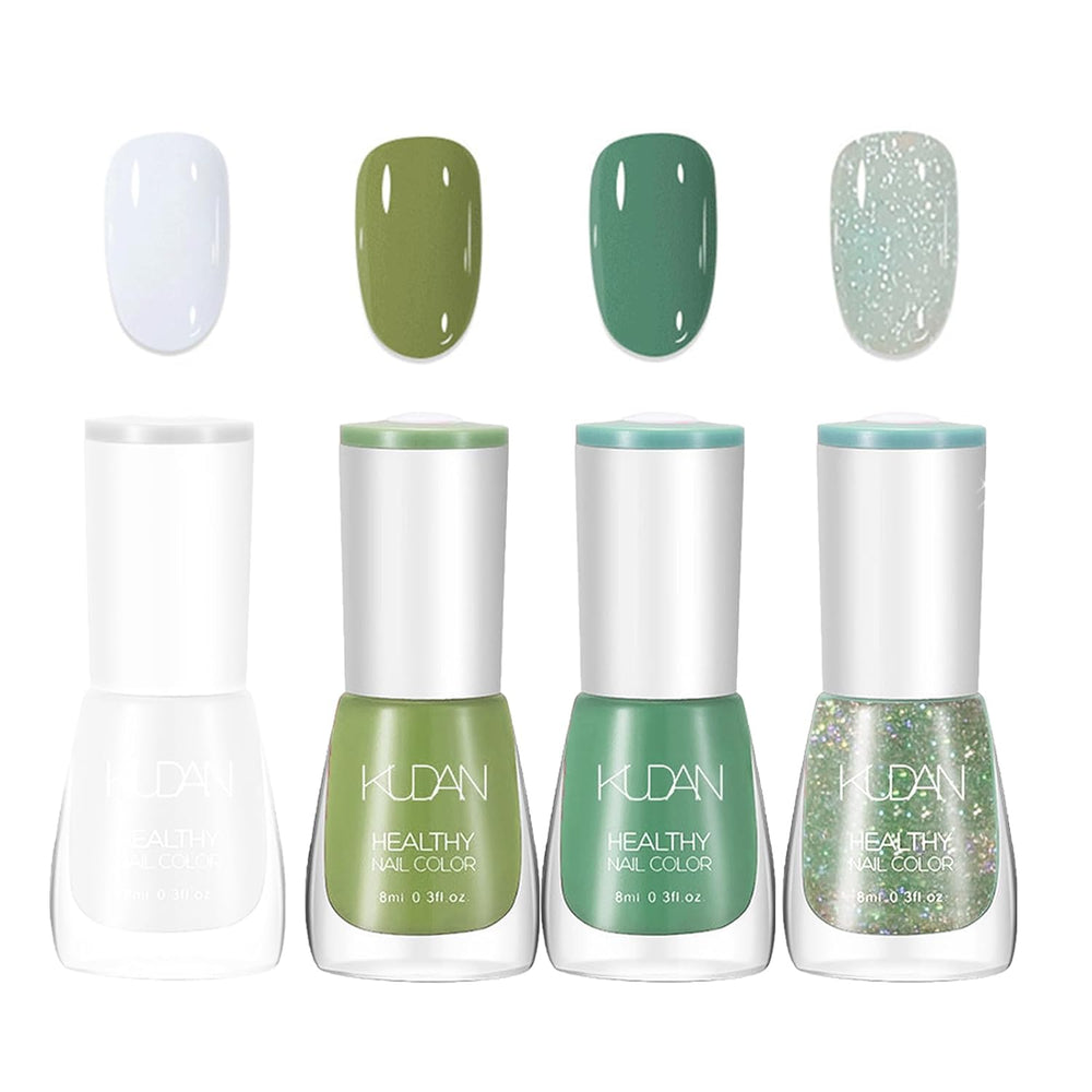 4-teiliges Nagellack-Set – schnell trocknender, langlebiger Nagellack auf Wasserbasis – DIY-Nageldesign-Nagellack (Nude Normal Style 4-teiliges Set)