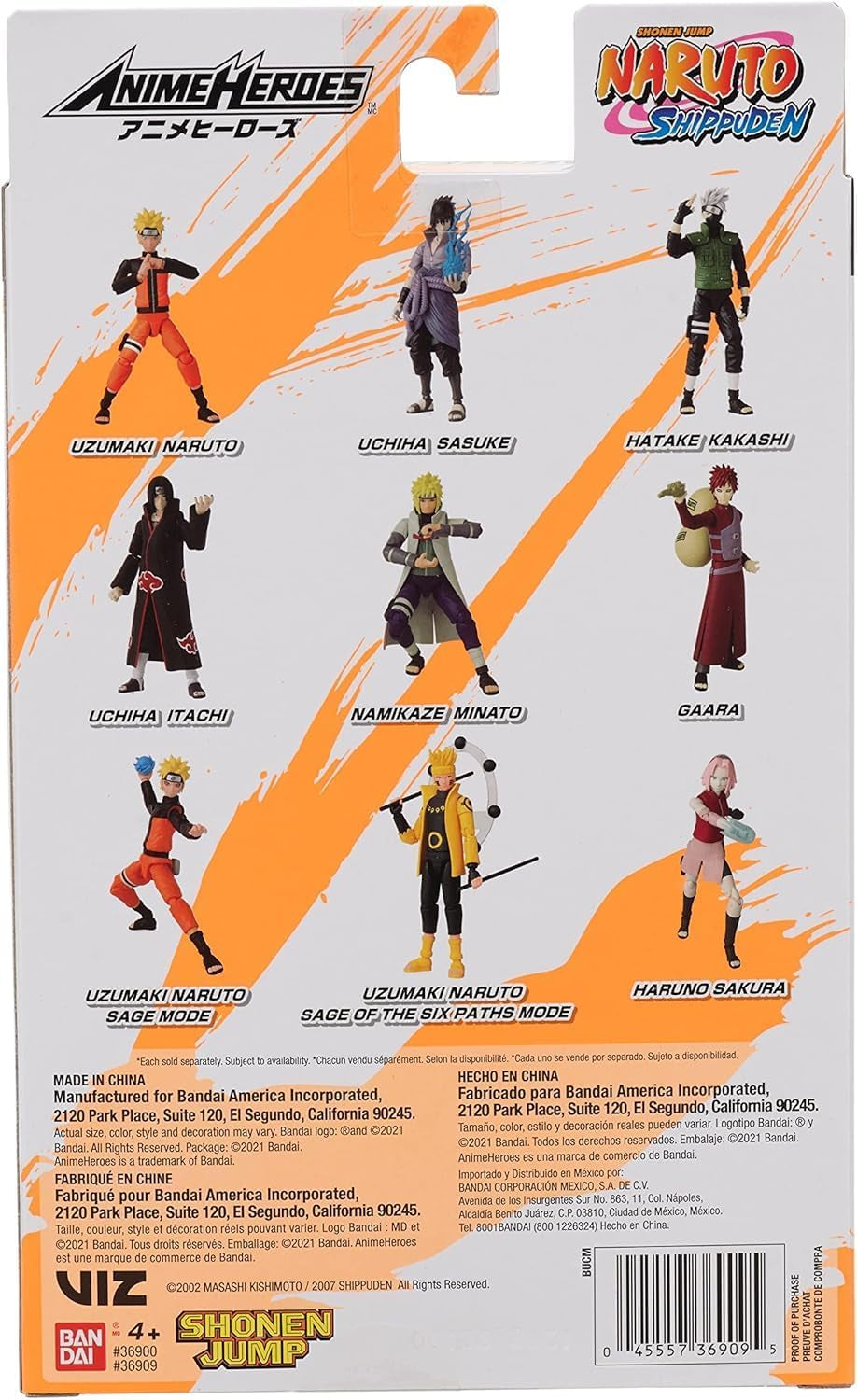 Bandai - Anime Heroes - Naruto Shippuden - Anime Hero Figures 17 Cm - Kakashi Hatake - Licență oficială - Figura articulată Kakashi - 36903 Action figures Naty Shop