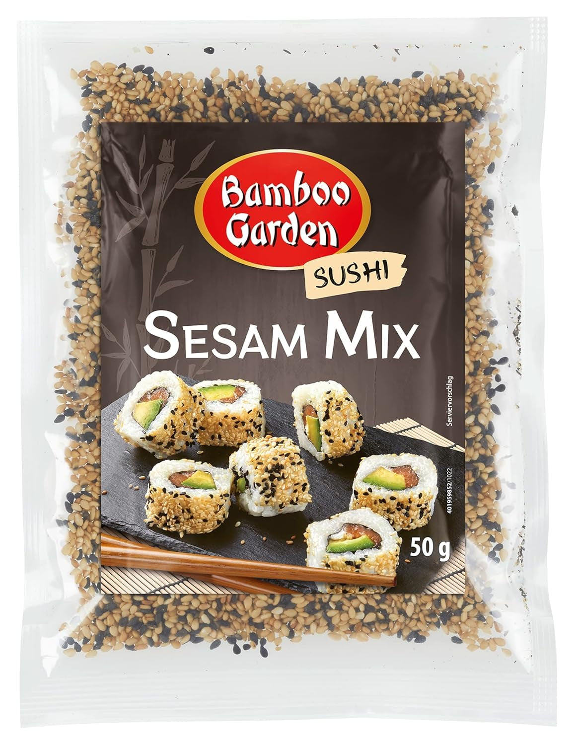 Bamboo Garden - Sushi-Sesam-Mix, Ideal für die Zubereitung von Sushi aller Art, auch köstlich als Topping für verschiedene Gerichte, im Müsli oder Porridge, 1 x 50 g