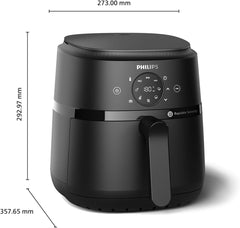 Philips Airfryer seria 2000 4.2L - Ecran tactil digital, 13 opțiuni de gătit, 9 funcții presetate, Până la 90% mai puțină grăsime cu tehnologia Rapidair, putere 1500W Electrocasnice Naty Shop