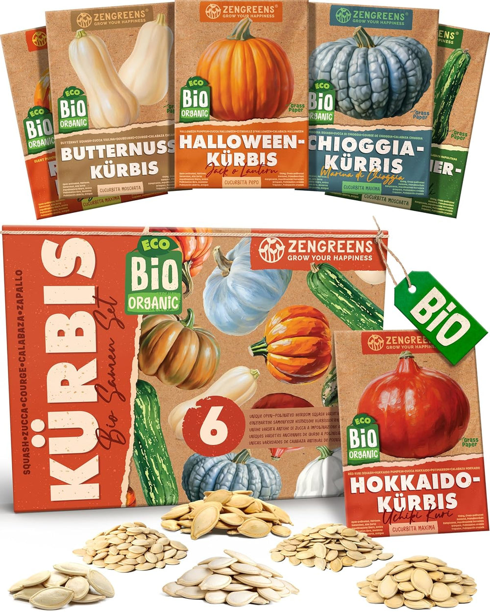 Bio-Basilikumsamen im 6er-Set – 6 Basilikumsamen für den einfachen Anbau im Garten, Balkon oder Hochbeet – Pflanzensamen – Setzlinge