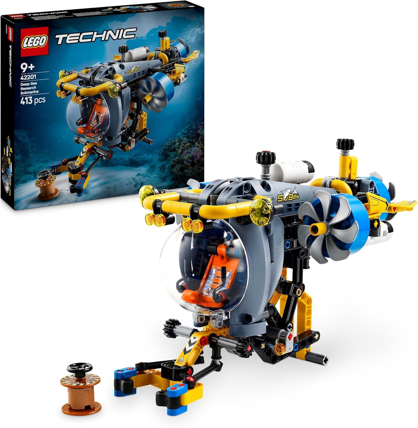 LEGO Technic Deep Sea Forscher U-Boot Spielzeug, Bauspielzeug für Kinder, Jungen und Mädchen ab 9 Jahren, kreative Geschenideen zum Geburtstag, baubares Fahrzeug, mit drehenden Propellern 42201