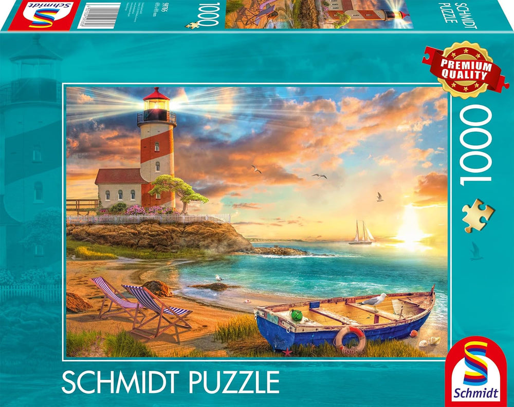 Schmidt Spiele 59765 Sonnenuntergang in der Leuchtturmbucht, 1000 Teile Puzzle, bunt Puzzle Naty Shop Standardtitel