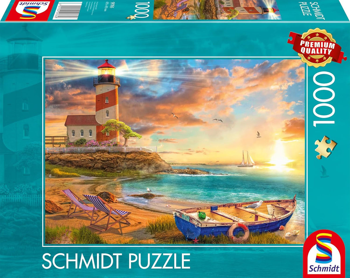 Schmidt Spiele 59765 Sonnenuntergang in der Leuchtturmbucht, 1000 Teile Puzzle, bunt Puzzle Naty Shop Standardtitel