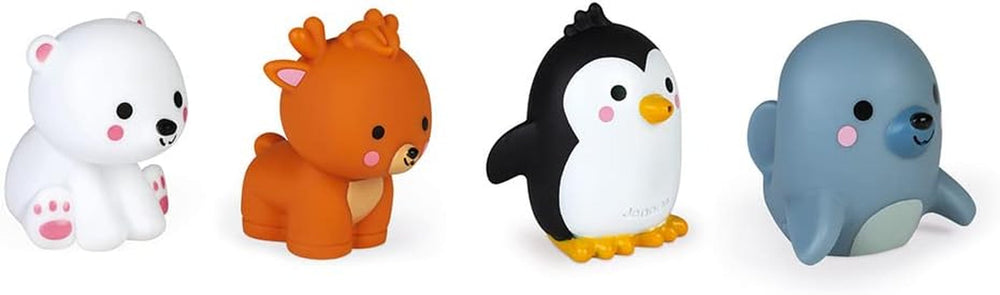 Janod - Strop de apă "Animale polare", 4 bucăți - Jucărie de baie pentru copii - De la 10 luni, J04704 Jucarii Bebe Naty Shop