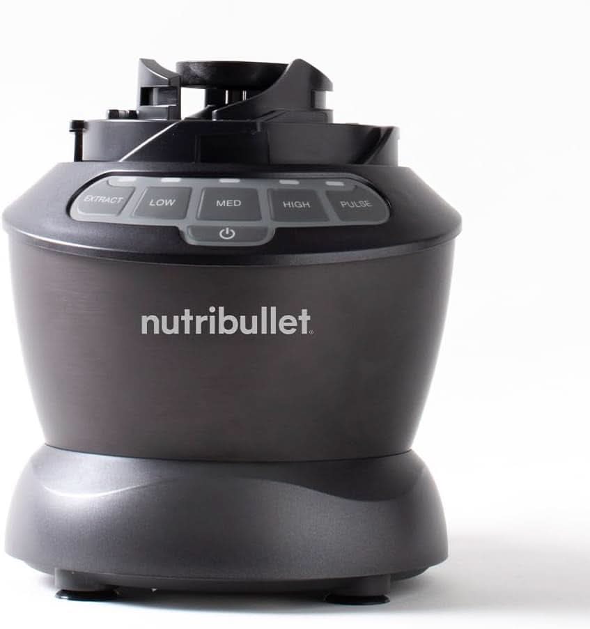 Nutribullet Full Size Blender, Elektrischer Mixer, Multifunktionaler Stabmixer, Professioneller Mixer, 1000 Watt Leistung, 1,6L Becher, Grau, NBF450DG Bucatarie Naty Shop