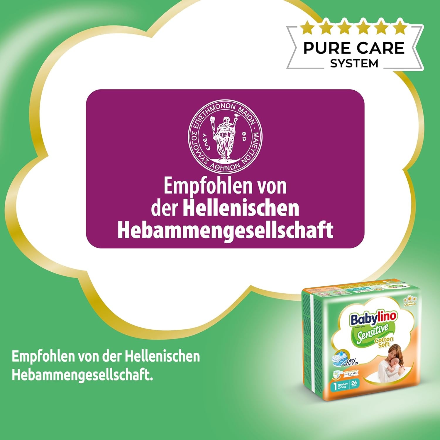 Sensitive Babywindeln, Größe 1, Neugeborene (2-5 kg), 26 Stück