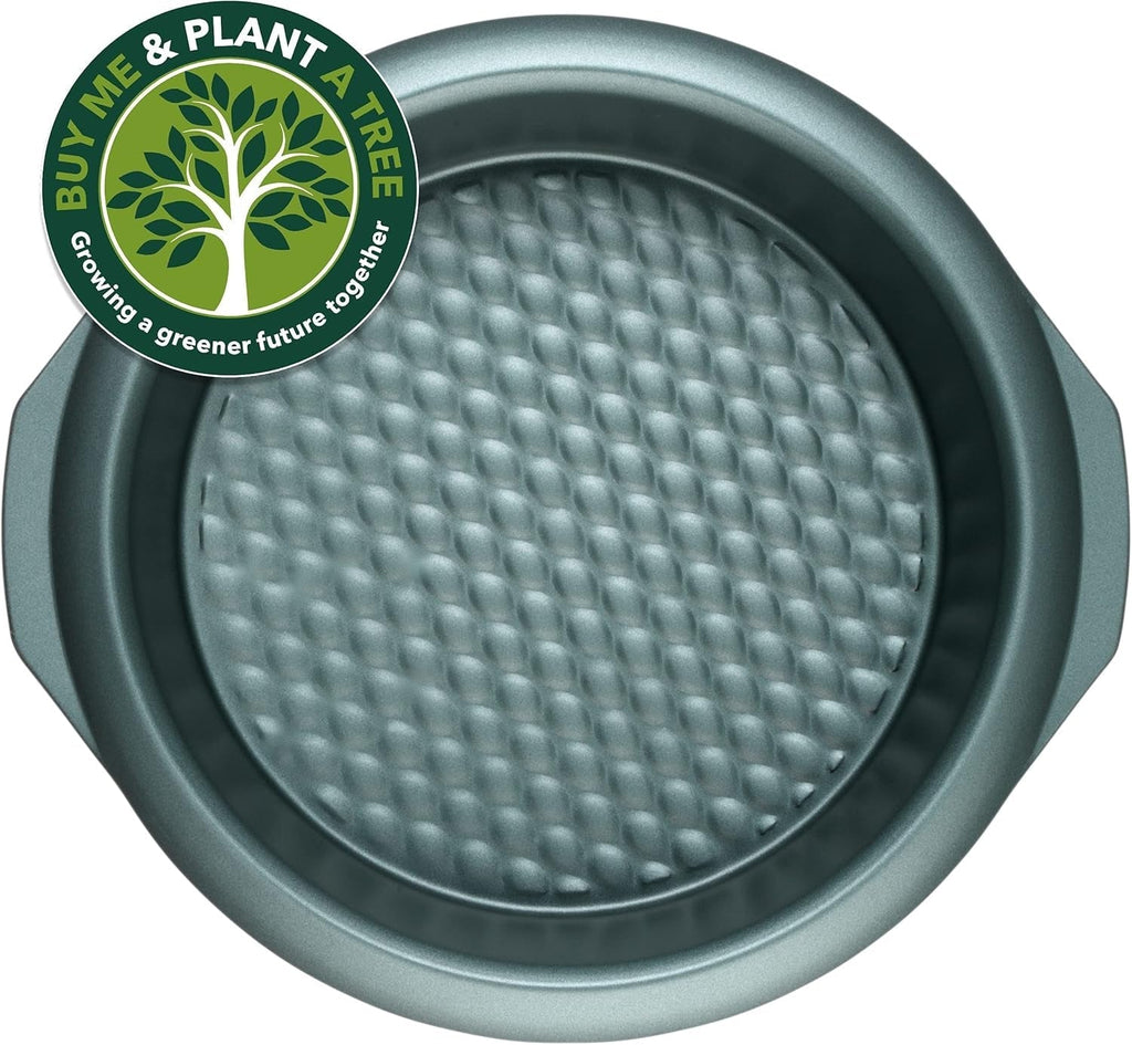 Progress BW09819G2EU7 Shimmer Kollektion, Runde Backform Aus Kohlenstoffstahl Mit Antihaftbeschichtung, Ideal Für Pies, Kuchen, Torten Und Quiches, 28 Cm, Grün Matrite si tavi pentru copt Naty Shop