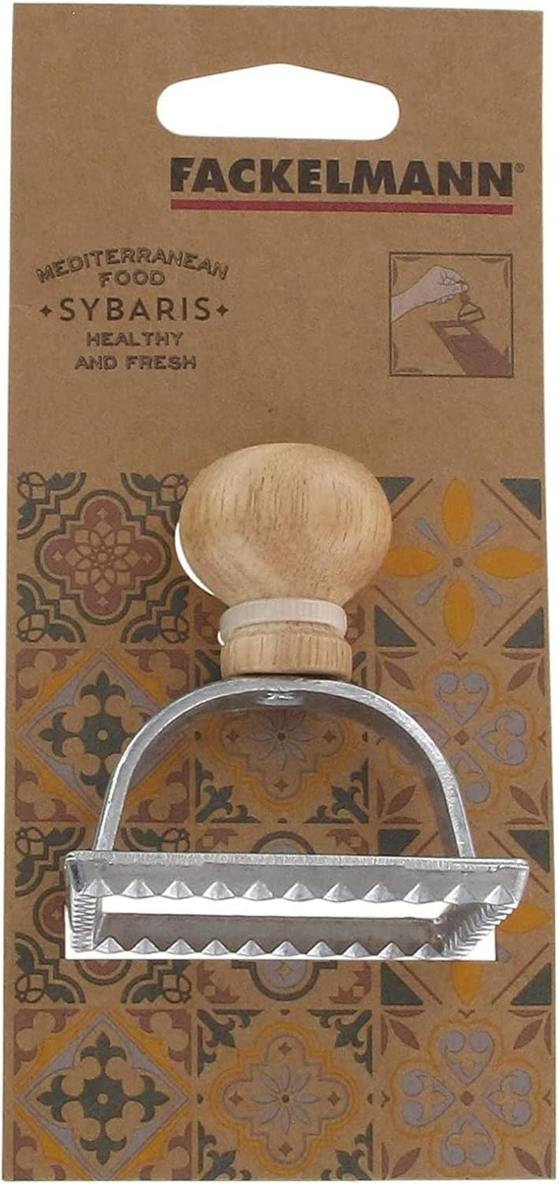 Fackelmann Emporte-pièce ravioli 40923 formă de biscuiți, formă pătrată pentru aluat de ravioli, 6 x 6 x 7,2 cm, lemn, oțel inoxidabil