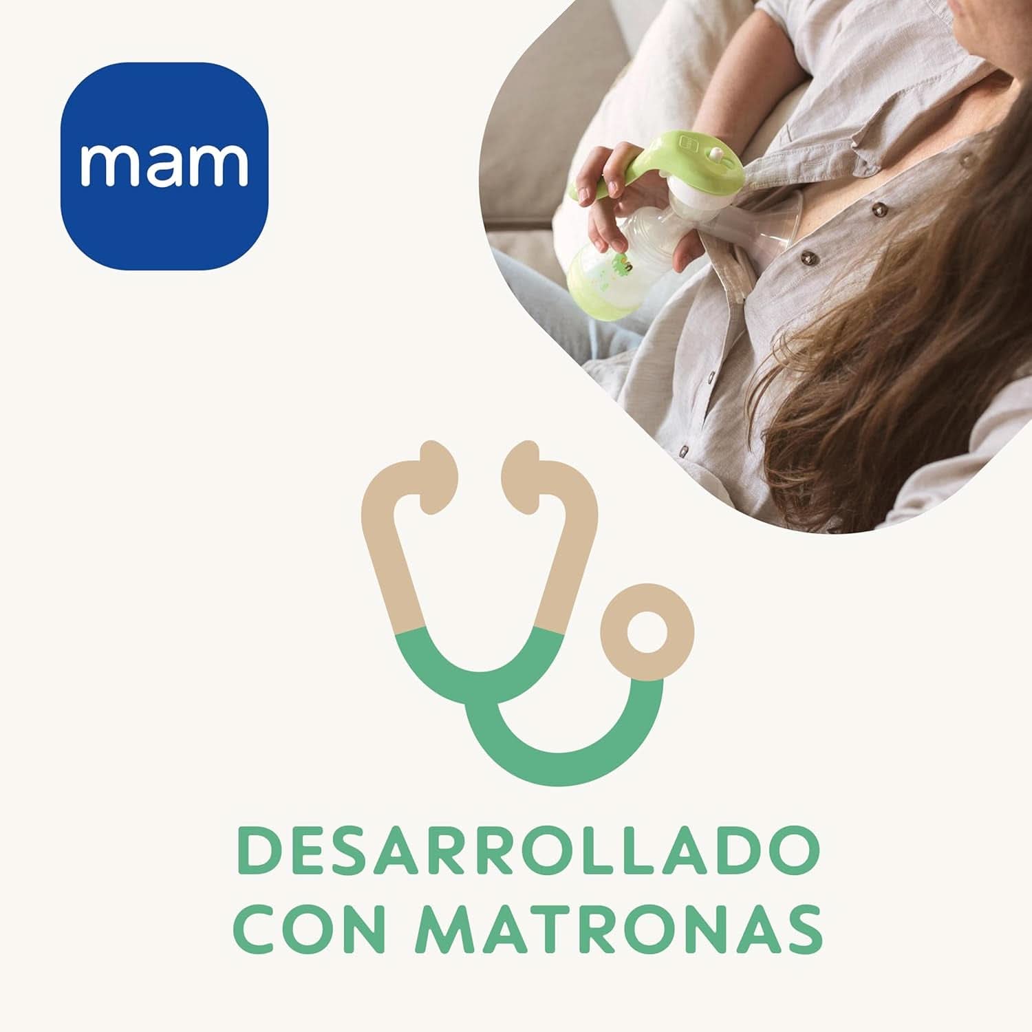 MAM Handmilchpumpe E102 – Milchpumpe für Muttermilch, bequem und effizient. Zubehör Essen und Stillen Bebe Naty Shop