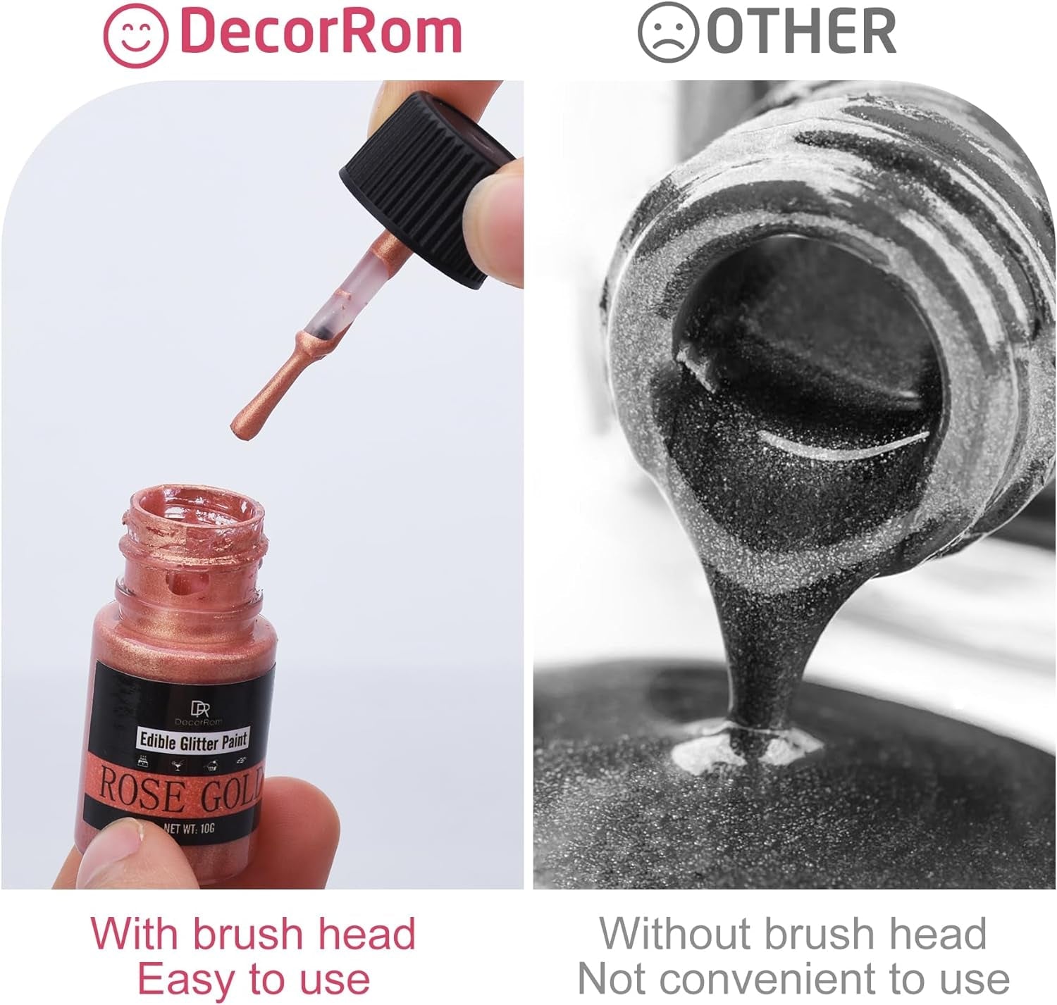 Sclipici comestibil lichid - 6 culori colorant alimentar metalic cu sclipici pentru decorarea torturilor, copt, brioșe - Pudră metalică comestibilă cu sclipici lichid pentru biscuiți DIY, fondant, prăjituri