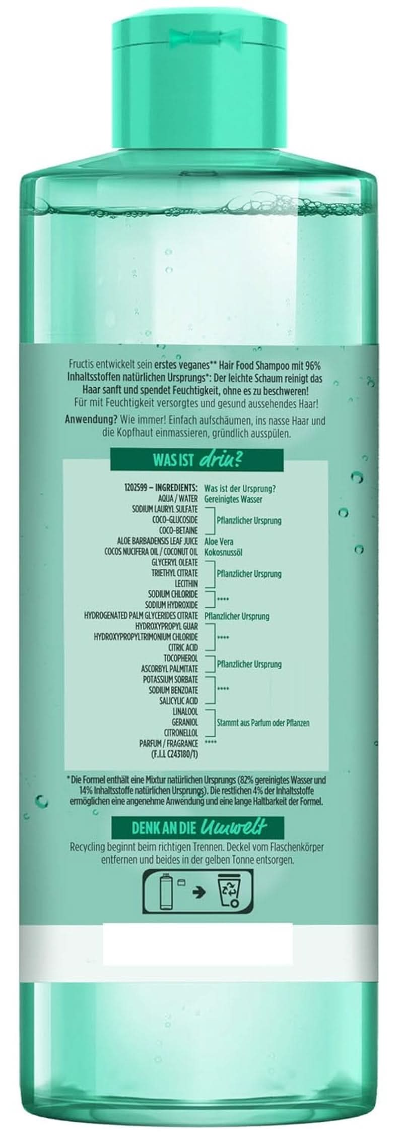 Garnier Fructis Aloe Vera Shampoo, 350 ml Duș și baie Naty Shop