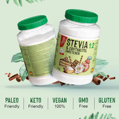 Stevia + Erythritol 1:2 Süßstoff, 1G = 2G Zucker, 1 kg Süßstoffe Naty Shop