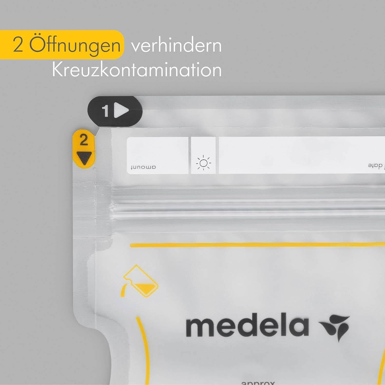 Medela Easy Pour Muttermilchbeutel Zum Einfachen Ausgießen, 100 Stück, 210 ml, Auslaufsichere Einweg-Muttermilchbeutel Mit Überlaufschutz, Stillhelfer Zubehör Babynahrung und Stillen Naty Shop