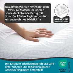 Pernă de dormit TEMPUR Comfort Air Medium, Pernă respirabilă pentru fiecare poziție de dormit, OEKO-TEX MADE in GREEN, fermitate medie, 40 X 80 Cm Perne standard Naty Shop