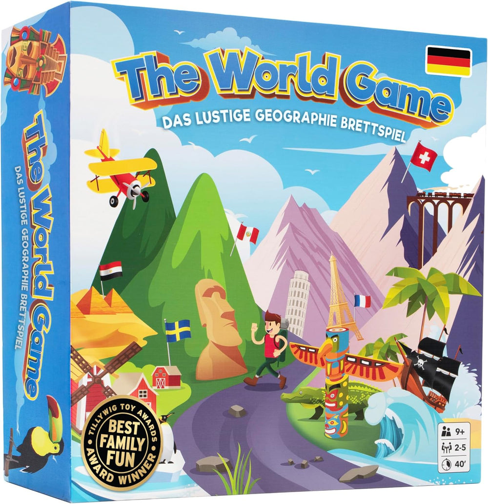 Weltspiel – Lustiges Geographie-Brettspiel – Welt-Lernspiel für Kinder und Erwachsene – Coole Geschenkidee für Teenager – Deutsch