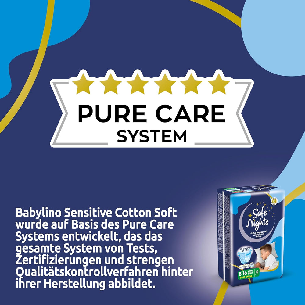 Safe Nights Boy, Nachthosen für 8–16 Jahre (30–50 kg), 84 Stück