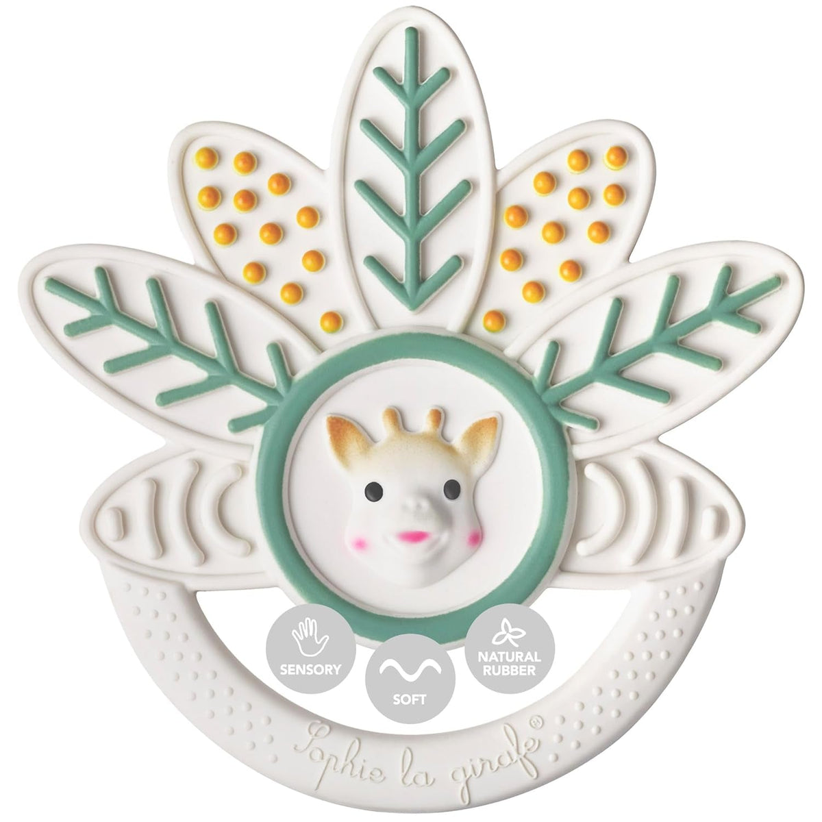 Girafa Sophie - Inel de dentiție cu o mie de frunze Girafa Sophie – Jucărie de mestecat – Cauciuc – Diverse texturi – Pentru copii de la 0 luni