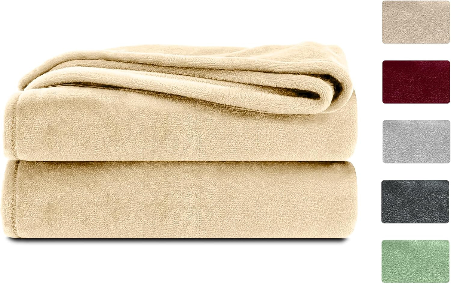 Komfortec Flauschdecke, Kuscheldecke, Fleecedecke, Öko-Tex zertifiziert, superweich, 150X200 cm, 260 g/m², beige Betten und Decken Besuchen Sie den Komfortec-Store Sandbeige 220 x 240 cm