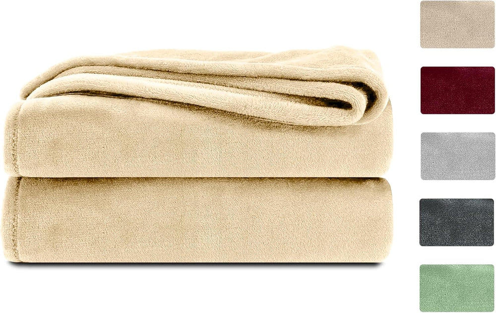 Komfortec Flauschdecke, Kuscheldecke, Fleecedecke, Öko-Tex zertifiziert, superweich, 150X200 cm, 260 g/m², beige Betten und Decken Besuchen Sie den Komfortec-Store Sandbeige 220 x 240 cm