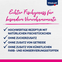 Vitakraft Poésie Délice, Fish Selection, Nassfutter Katze, Katzennassfutter in Sauce, mit Seelachs, mit Kabeljau, ohne Zusatz von Zucker und Getreide (1 Paket mit 6x 85g)