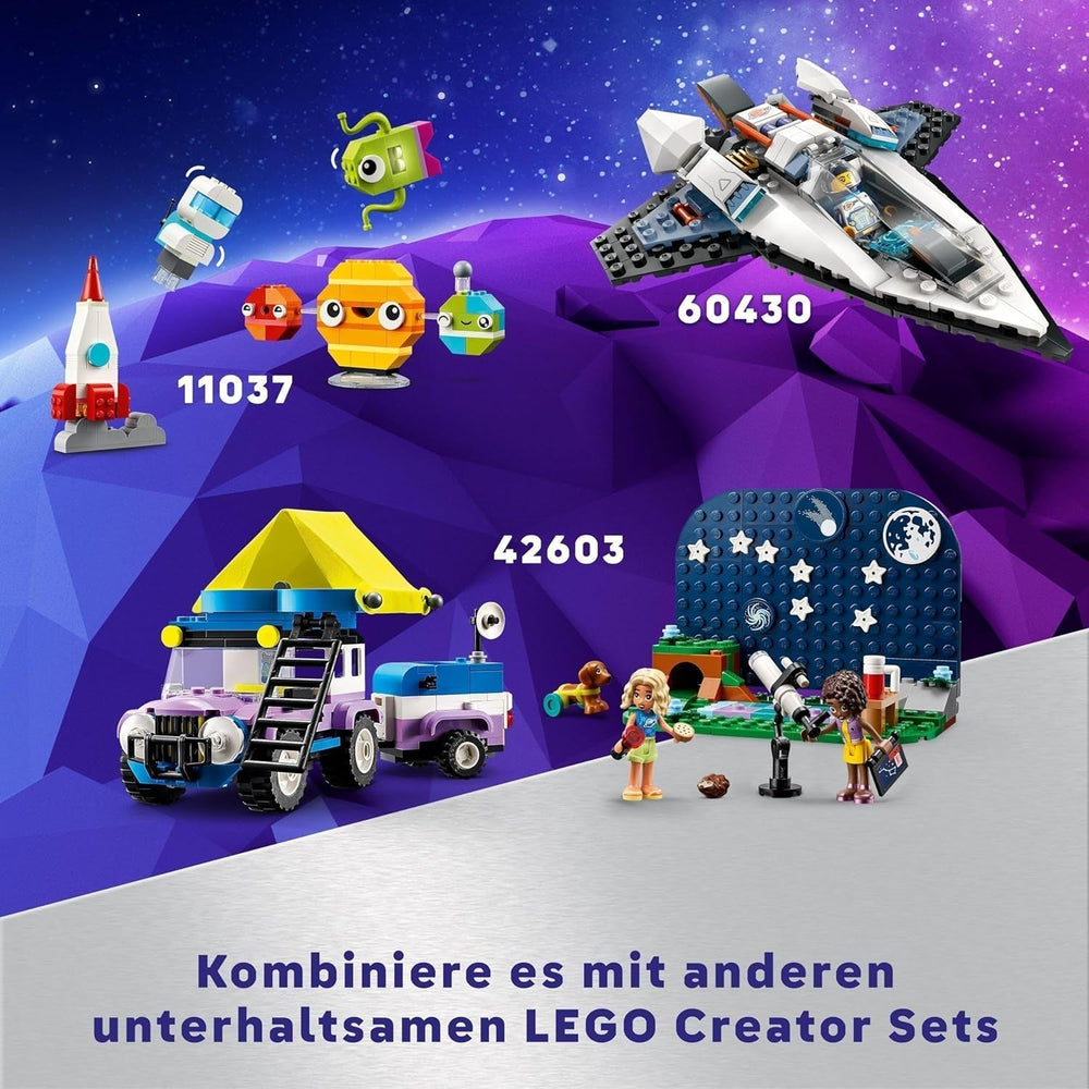LEGO Classic Kreativ-Weltraumplaneten, Sonnensystem-Baumodell für Kinder, Weltraumspielzeug mit Rakete, Raumschiff, Planeten und Außerirdische, Geschenk für Kinder ab 5 Jahren, Jungen und Mädchen, 11037, Bausets. Beuche den LEGO-Store