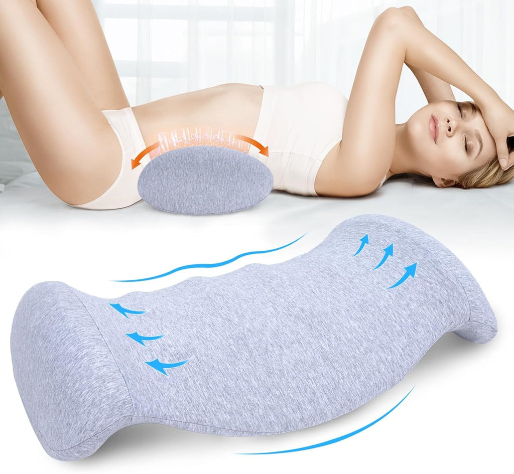 SAHEYER Pernă lombară Pernă lombară ortopedică din spumă cu memorie, pernă ergonomică pentru spate și suport lombar pentru pat, canapea, scaun, mașină și scaun de birou, gri Perne lombare Naty Shop Gri închis