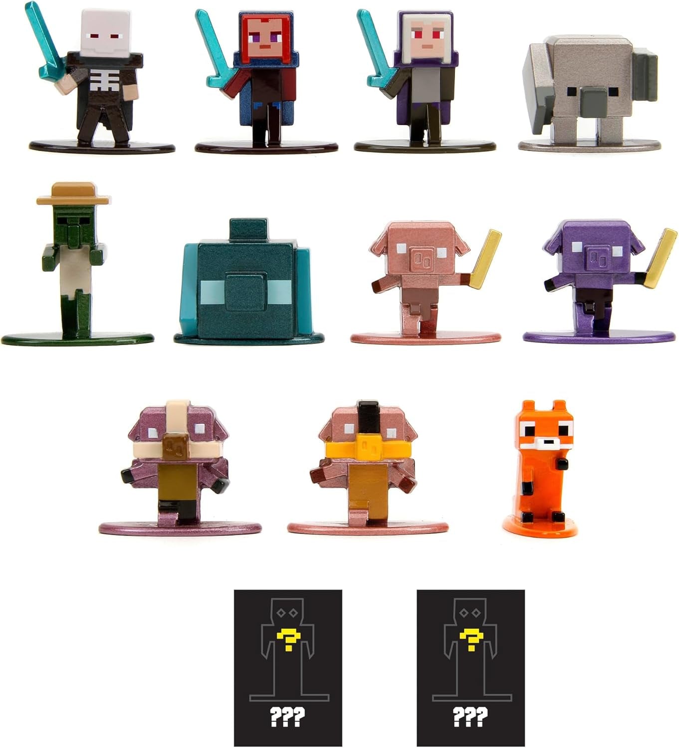Jada Toys - Minecraft Blind Pack Nanofigs, Wave 2, Minecraft Legends Nano Metal Collectible Figure, Diverse modele, 4 Cm, Vârsta 3+, Negru Action figures Naty Shop