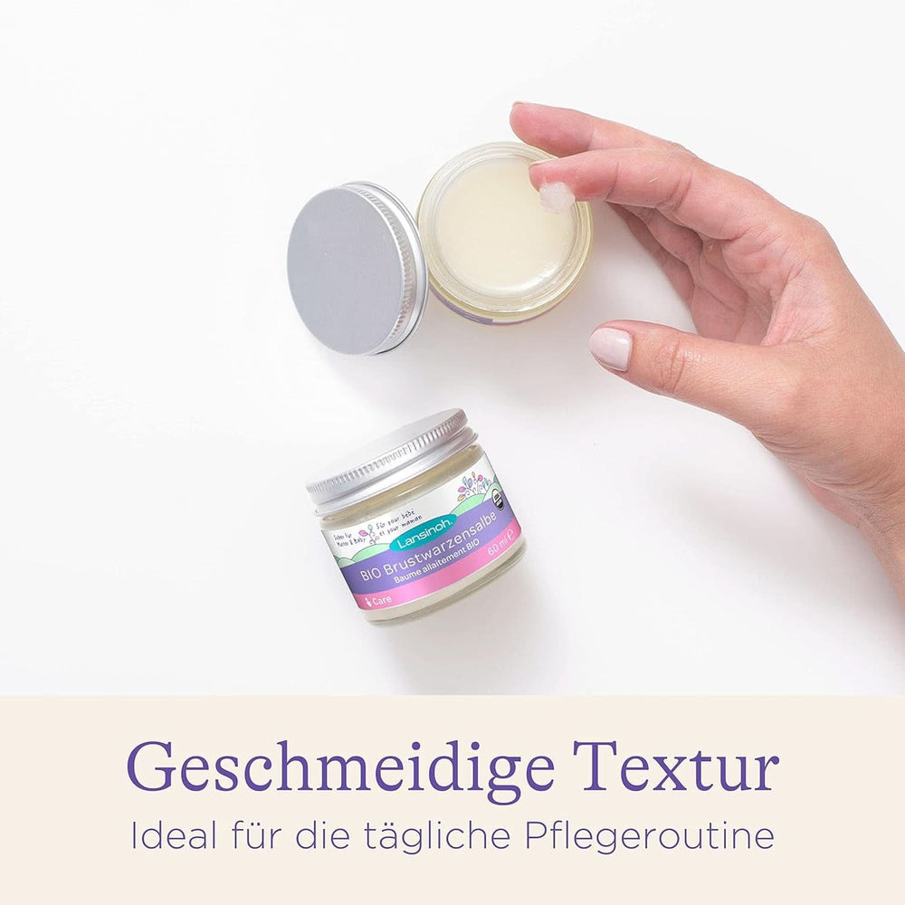 Lansinoh BIO Brustwarzensalbe, 60 ml – Natürliche Pflege Empfindlicher Brustwarzen Und Trockener Haut – Klimaneutrales Zubehör Essen und Stillen Baby Naty Shop