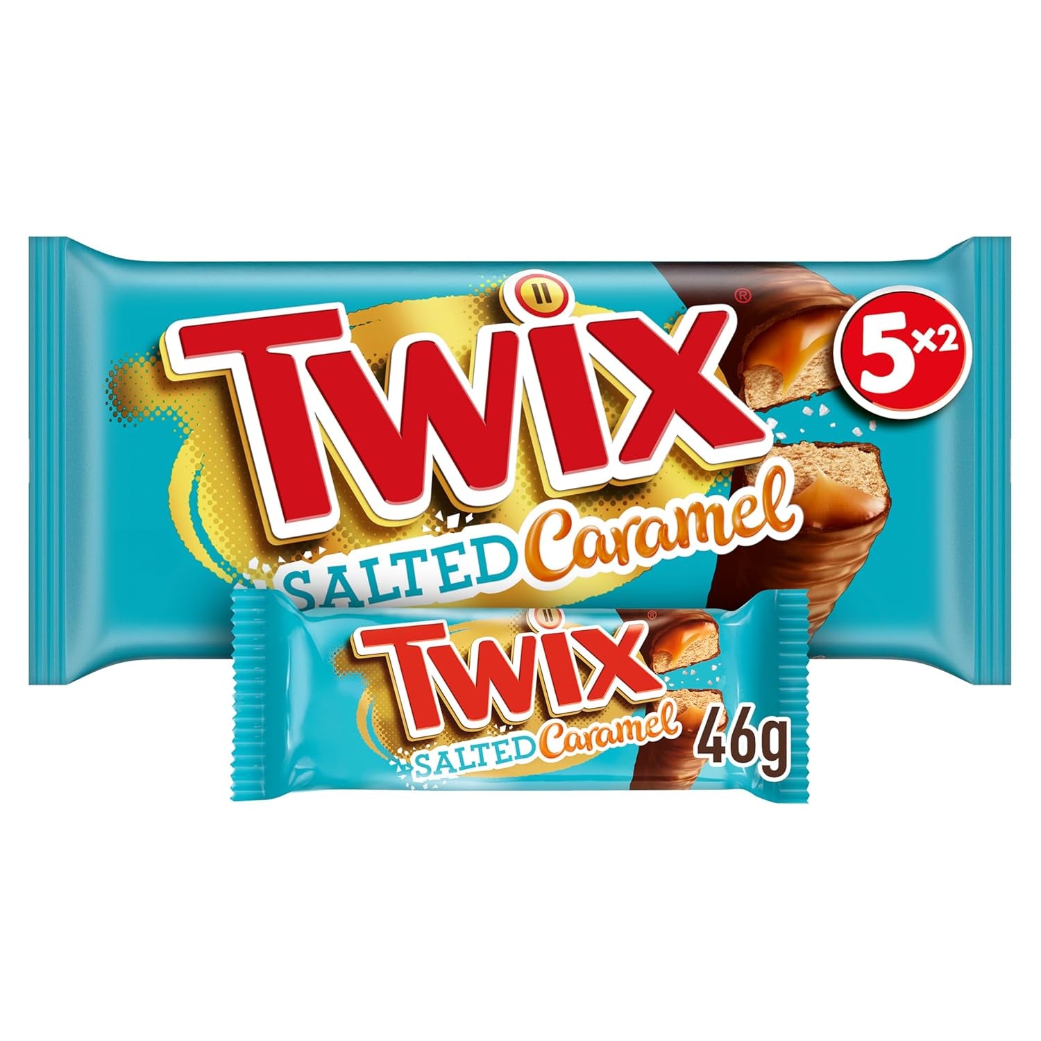 Twix Schokoriegel mit gesalzenem Karamell | Großpackung Schokolade | 30 Doppelriegel (30 x 46g)