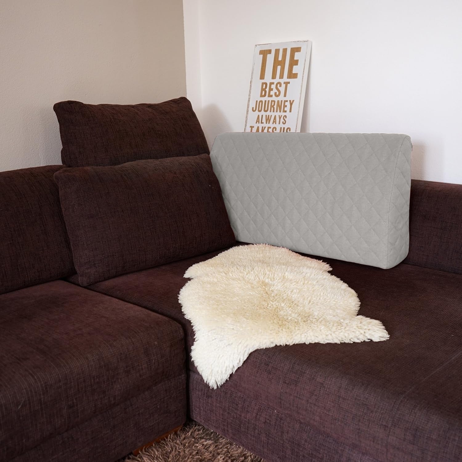 Sabeatex® spătar pentru pat, pernă de canapea, pernă de spătar pentru mobilier de lounge sau palet în 5 culori la modă. Lungime 90 cm, înălțime 45 cm Culoare: (gri) Perne lombare Naty Shop