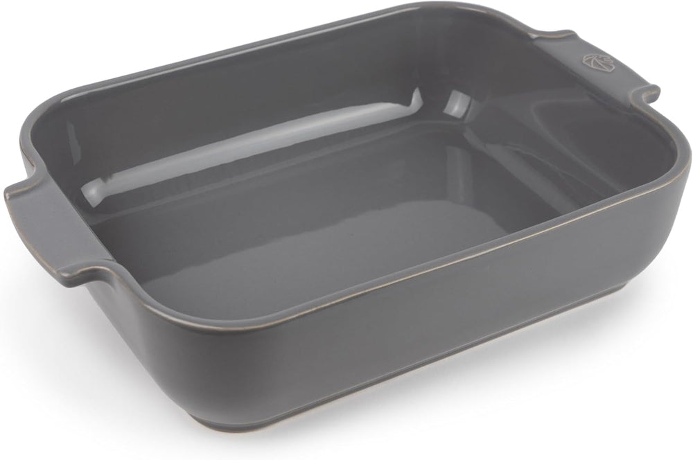 Peugeot Appolia Rechteckige Auflaufform Mit Griffen, Keramik, Schiefer / Grau, 7.2X31X21.7 Cm, Fassungsvermögen: Ca. 2 L, 60060 Formen und Bleche zum Backen Naty Shop Hellgrau
