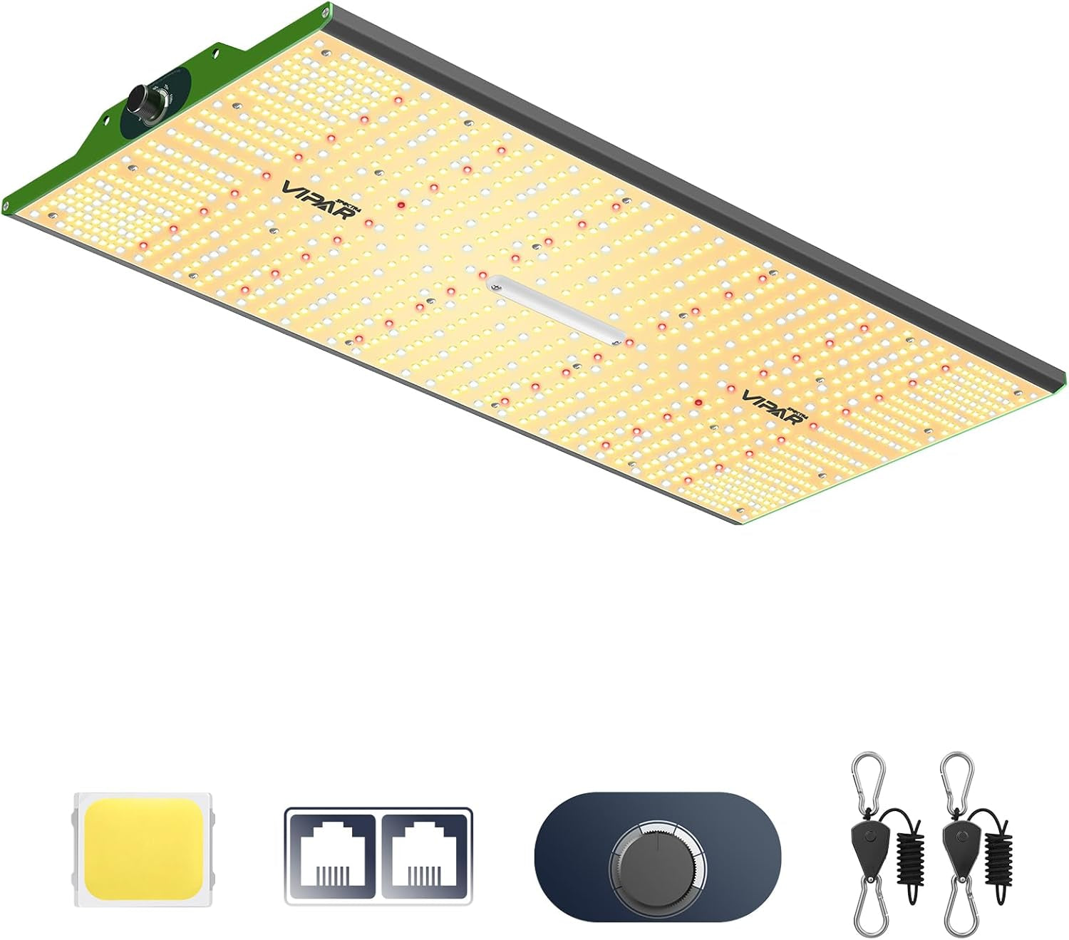 VIPARSPECTRA P1000 LED-Wachstumslicht, Vollspektrum, 2024, LED-Wachstumslicht, 0 %–100 % dimmbar, für Gewächshäuser, Zimmerpflanzen, Setzlinge, Gemüse, Blumen, Wachstumszelte, 60 x 60 cm und 80 x 80 cm