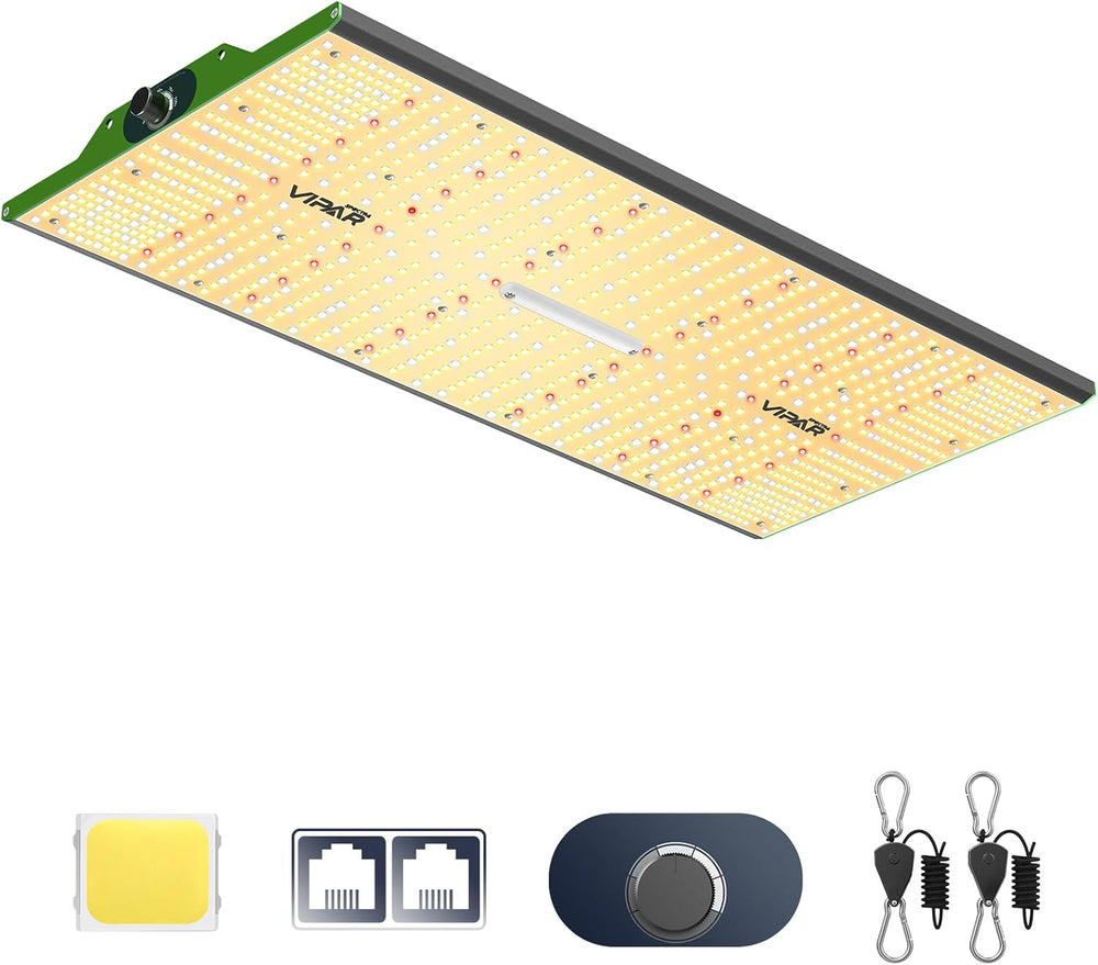 VIPARSPECTRA P1000 LED-Wachstumslicht, Vollspektrum, 2024, LED-Wachstumslicht, 0 %–100 % dimmbar, für Gewächshäuser, Zimmerpflanzen, Setzlinge, Gemüse, Blumen, Wachstumszelte, 60 x 60 cm und 80 x 80 cm