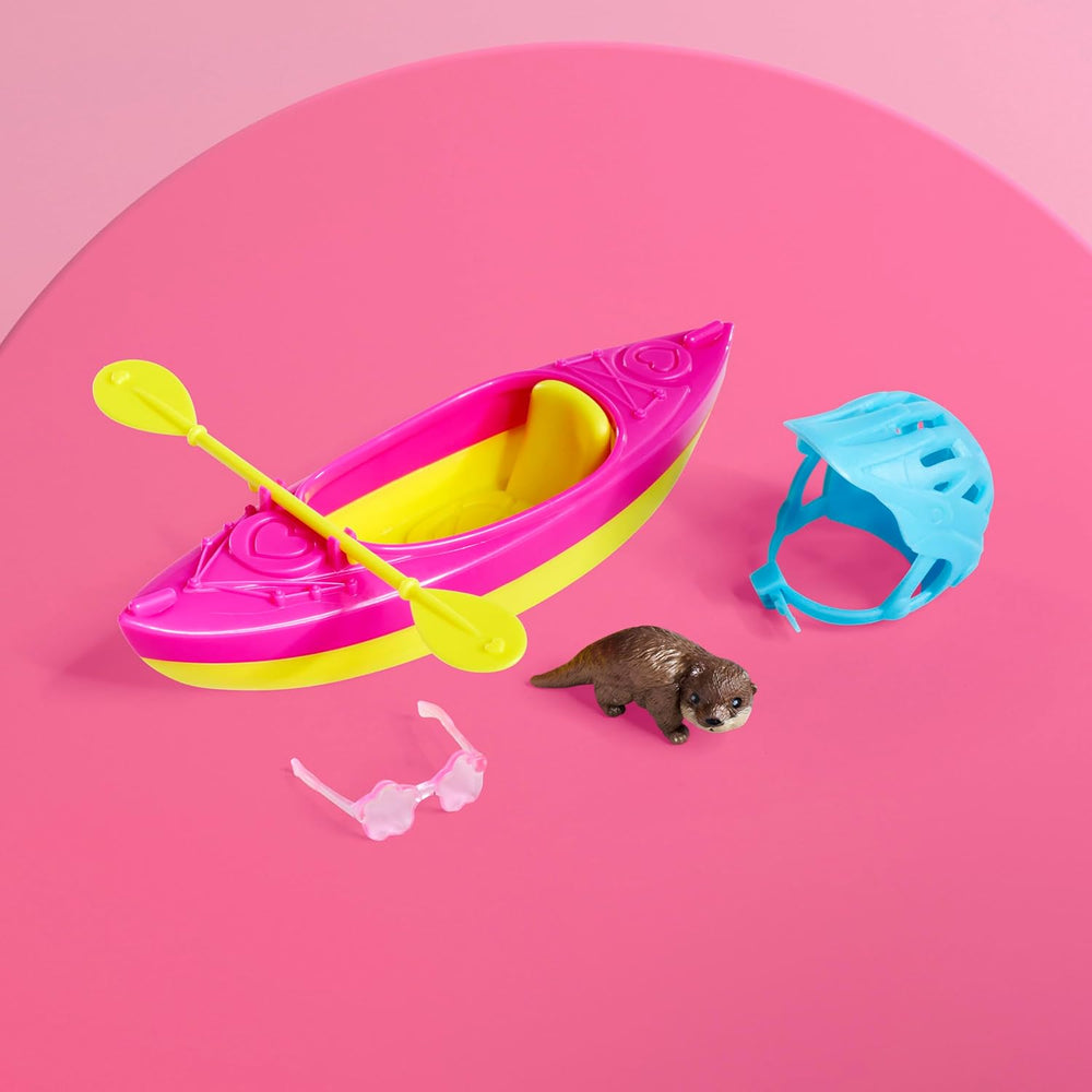 Simba Evi Love Kayak, Spielpuppe Macht eine Kajaktour, mit Passantenbekleidung, Helm, Paddel, Sonnenbrille und Otter, 12cm, ab 3 Jahren