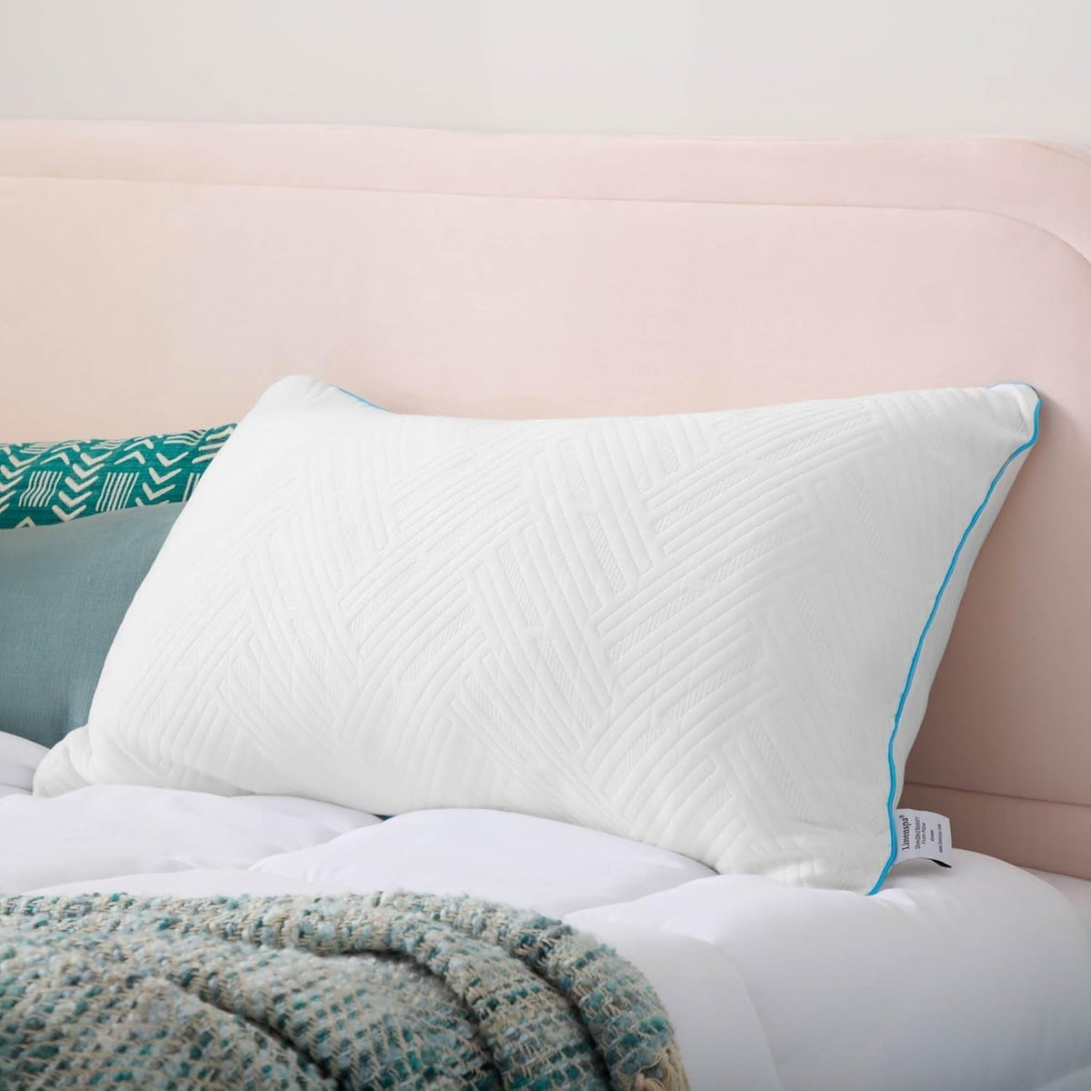 Pernă Linenspa cu spumă de memorie cu gel standard alb Perne standard Naty Shop Titlu implicit