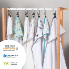 Prosop cu glugă pentru copii | 75X75Cm | 100% bumbac | Oeko-TEX 100 | Furnizorul #1 pentru clinici | Unisex Mama si Copilul Naty Shop