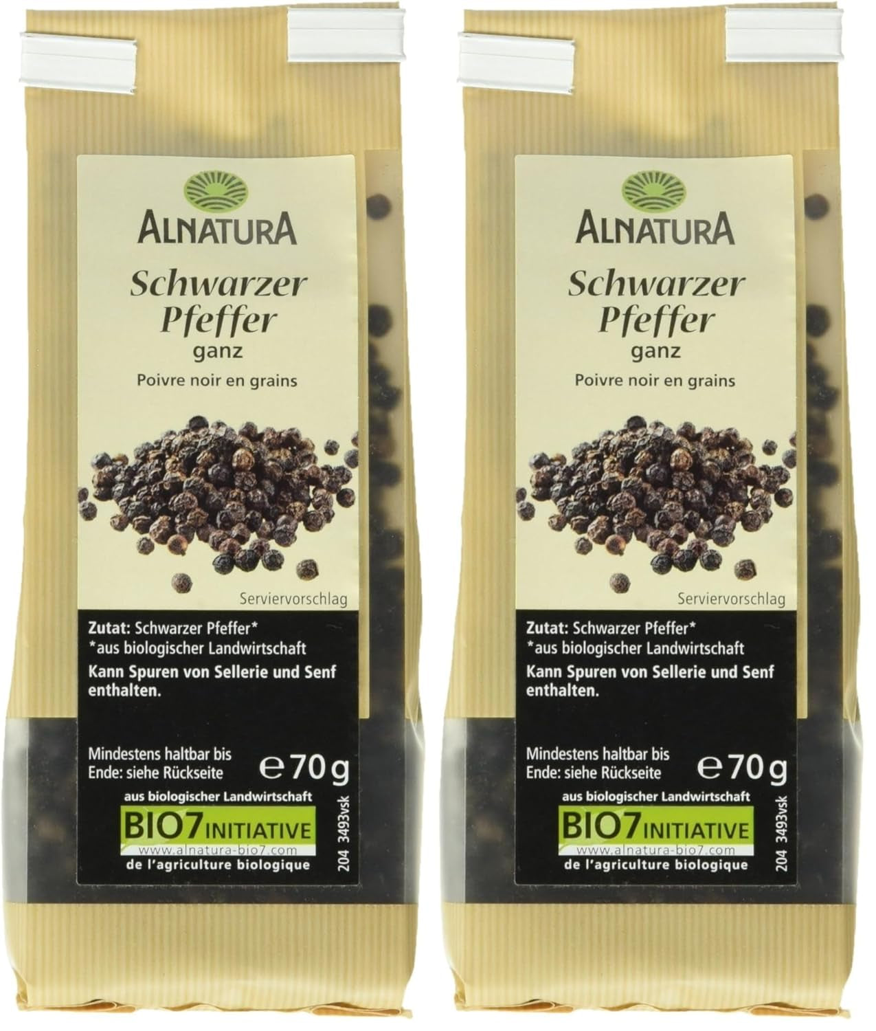 Bio Schwarzer Pfeffer ganz, 70g