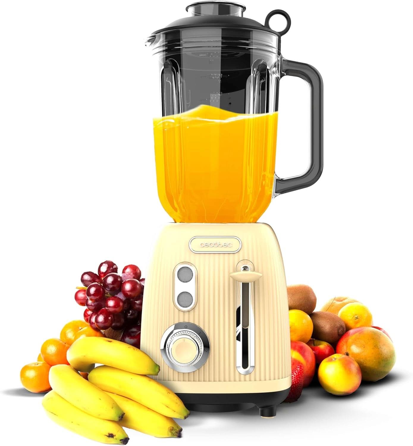 Cecotec Standmixer Retro Power Schwarz Titan Retrogrün. 1200W Maximale Leistung, 2 Geschwindigkeiten, 4-Klingen-Messer Mit Schwarzer Titanbeschichtung Und 1.5L Krug, Vintage-Design in Grün Bucatarie Naty Shop Yellow