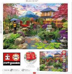 Educa - Puzzle mit 1500 Teilen für Erwachsene | Der japanische Garten. Abmessungen: 85 x 60 cm. Inklusive Fixpuzzle-Puzzlekleber. Seit 14 Jahren (19937) Puzzle Naty Shop