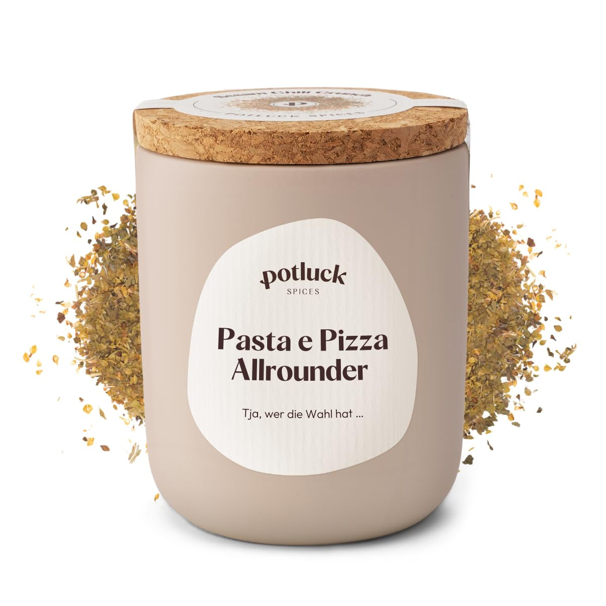 Potluck | Pasta und Pizza Kräuter | Gewürzzubereitung im Keramiktopf | 40g | Vegan, glutenfrei und mit natürlichen Zutaten