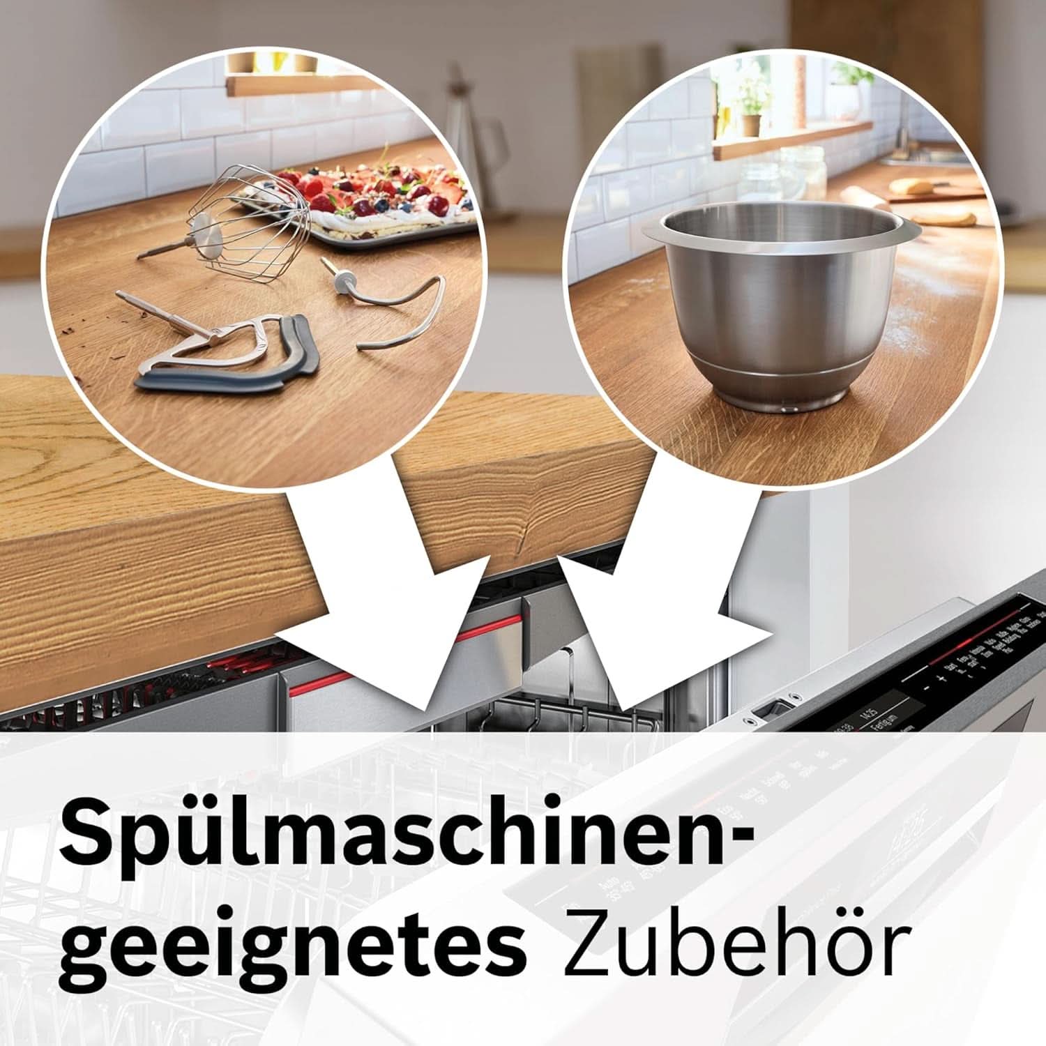 Küchenmaschine Bosch Serie 4 MUM5X720, integrierte Waage, Edelstahlschüssel 3,9 l, Mixer 1,25 l, 1000 W, Zubehör für Lebensmittel und Stillen, Bebe Naty Shop