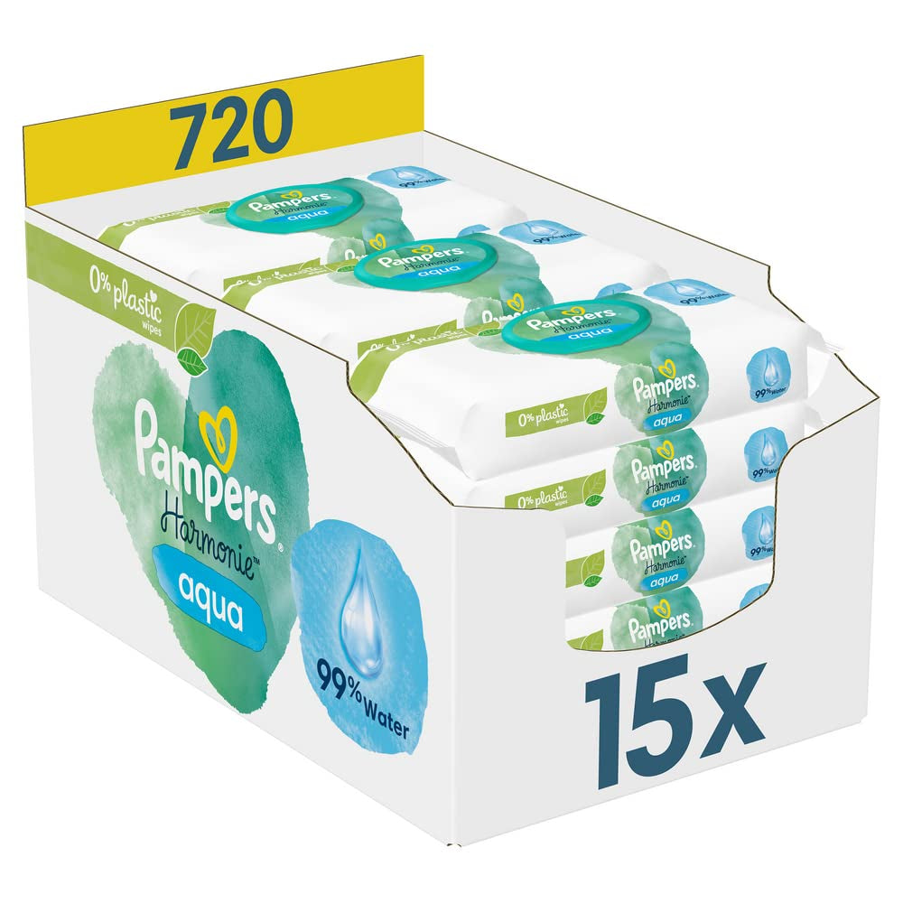 Opus Ocean of Discovery und Pampers Harmony Aqua Baby Feuchttücher-Box, 720 Tücher (15 x 48), sanfter Schutz für empfindliche Haut mit 99 % Wasser