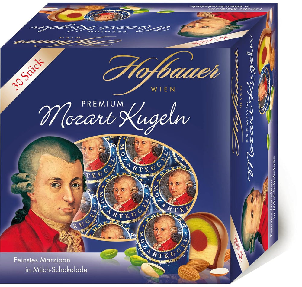 Hofbauer Wiener Mozartkugeln Schachtel Vollmilchschokolade 600g (30 Stück)