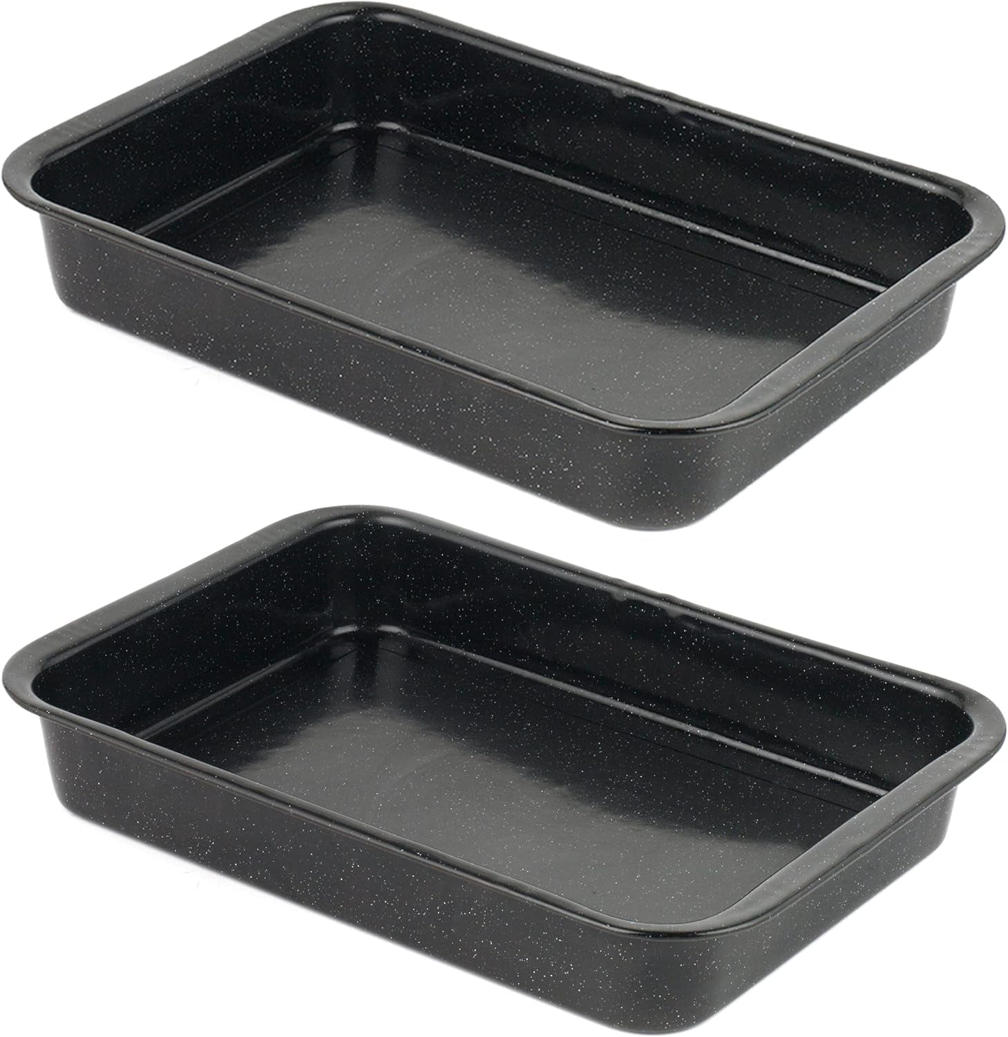 Russell Hobbs CW9161 Romano 34Cm Emaille Bräter - Mit Gitter, Rechteckige Auflaufform Mit Rost, Spülmaschinenfest Ofenform, Grill Auflaufform, Bratform Für Backofen Ofenbeständig Bis 230 Grad Formen und Tabletts zum Backen Naty Shop 2 Stück