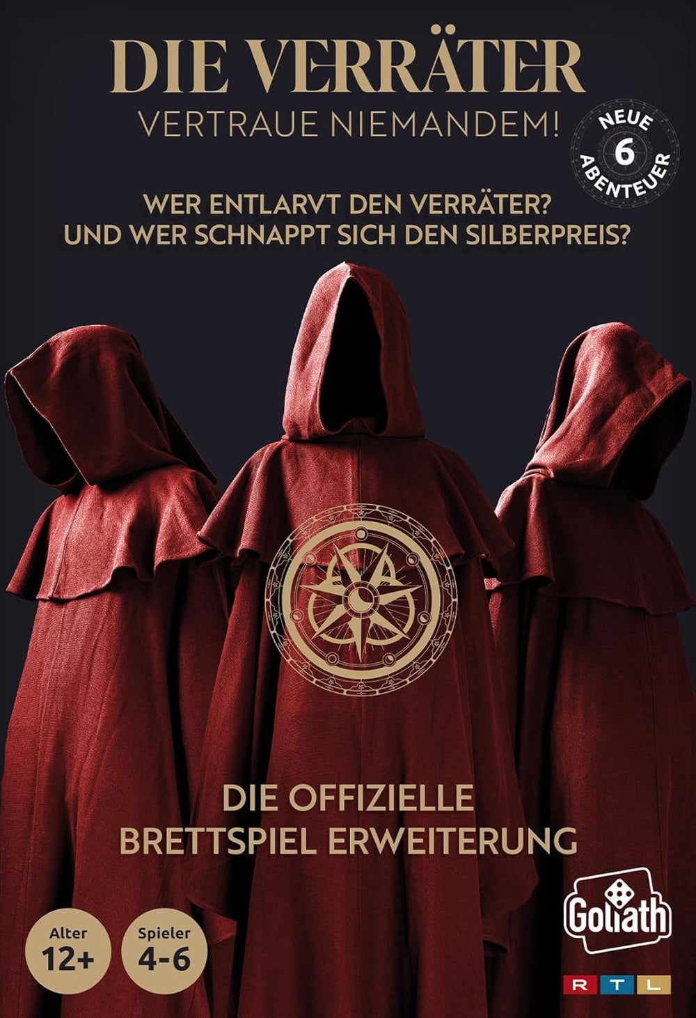 Goliath: Traitors, Brettspiele für Kinder ab 12 Jahren, Partyspiele für 4-6 Spieler, das Spiel basiert auf der gleichnamigen TV-Serie