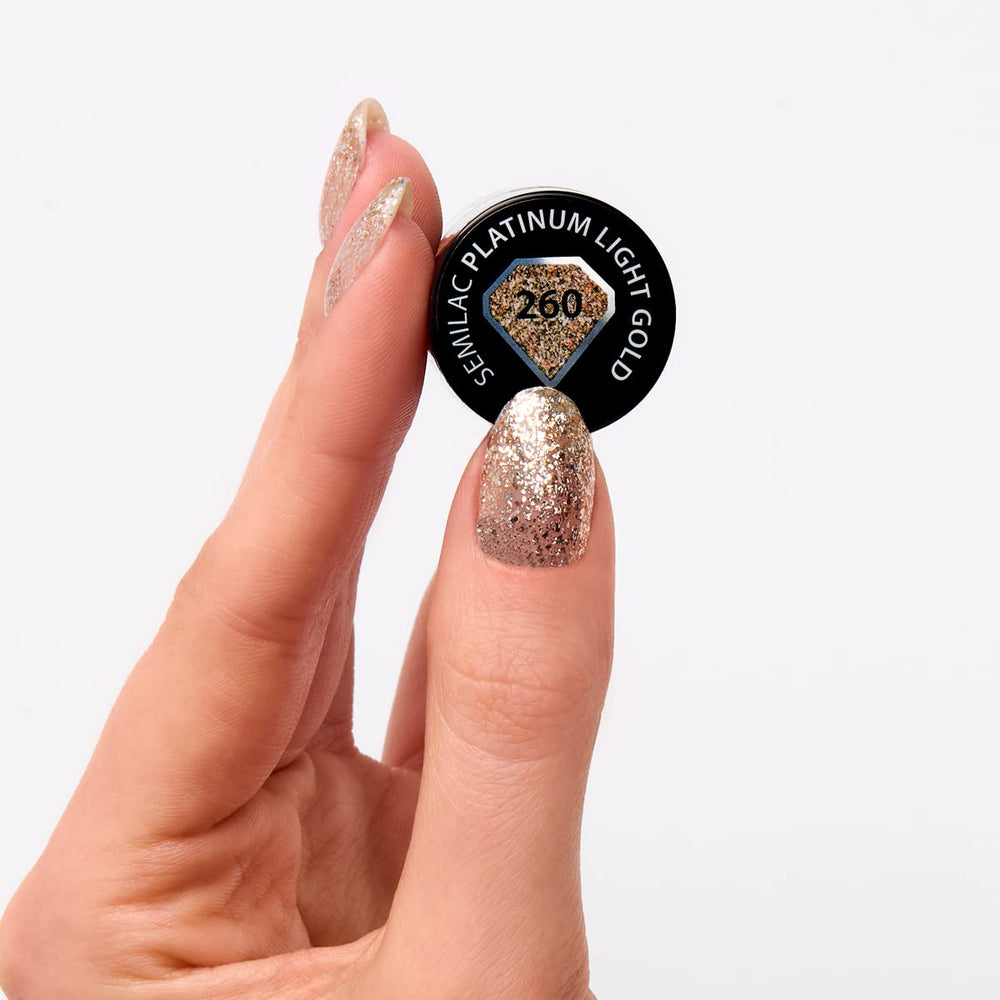 UV-Nagellack Semilac 260 Light Gold 7ml Platinum Collection