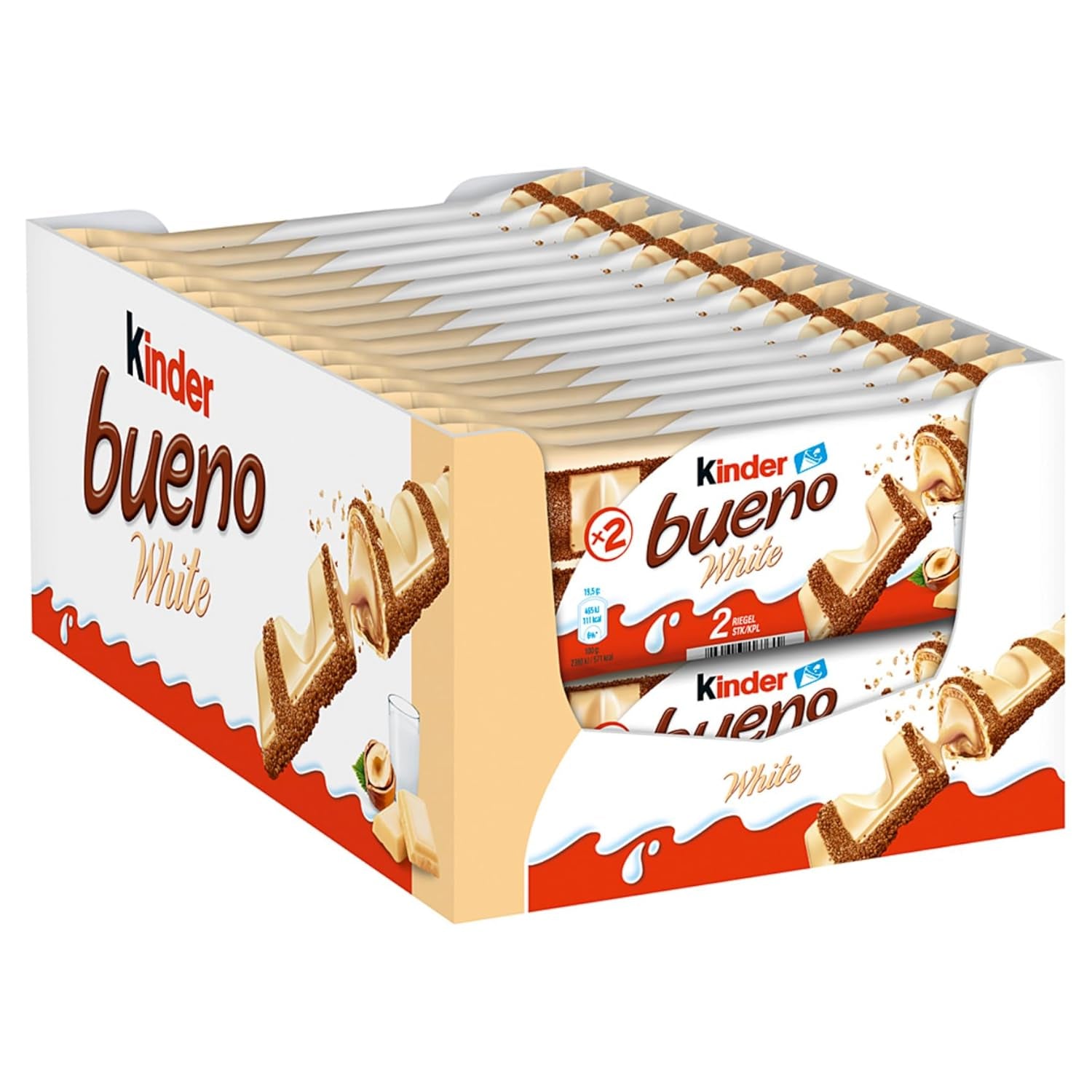 Kinder Bueno Mini – Knusprige Waffel-Schokoriegel, Milchcreme und Haselnüsse und feine Milchschokolade – Karnevals-Leckereien – 1 Beutel Mini einzeln verpackte Riegel (1 x 108 g)