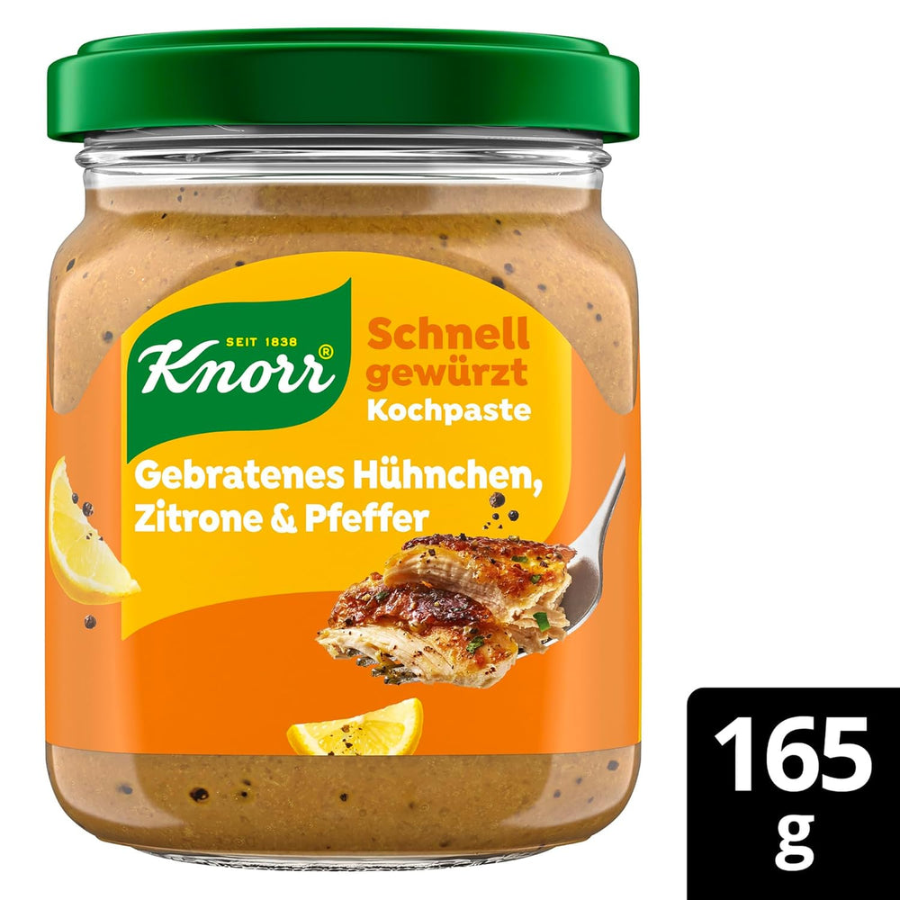 Knorr Schnell gewürzt Kochpaste Gebratenes Hühnchen, Zitrone & Pfeffer einfach & schnell für einen besonders intensiven, geballten Gesmack 165 g
